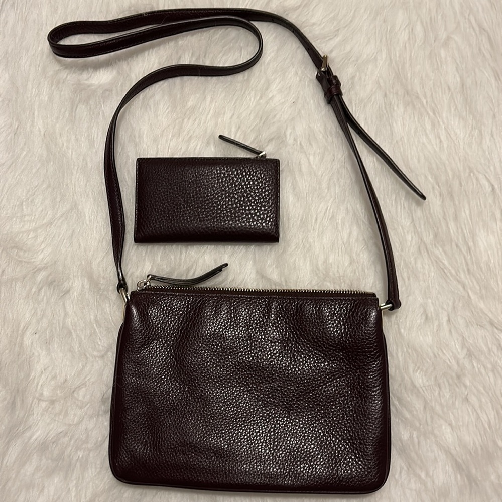 Kate spade pebbled leather crossbody & Leila small slim bifold wallet - Picture 2 of 11